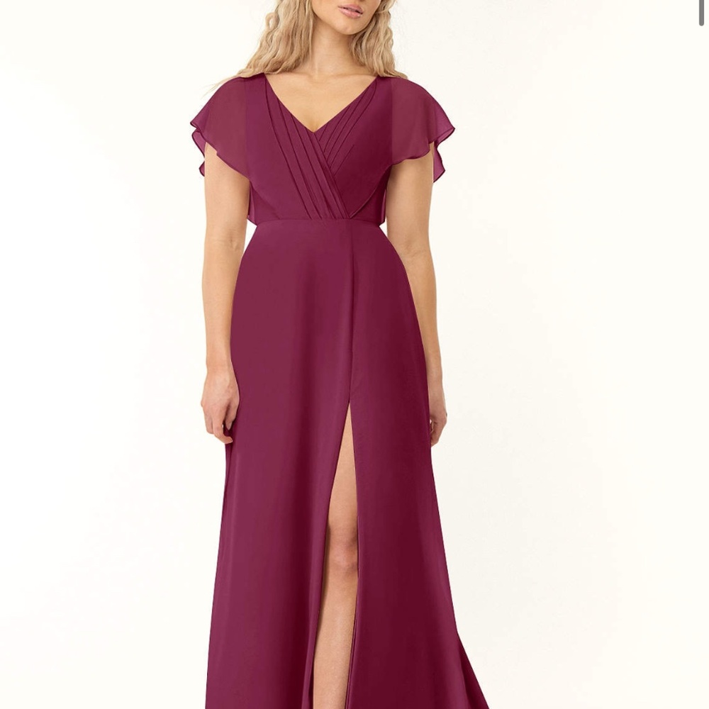 AZAZIE RYLEE Flowy Pleated Chiffon Long Dress Mulberry